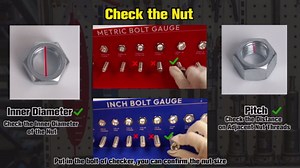 SAE & Metric Bolt & Nut Gauge, 21 Standard & 14 Metric, Industrial Grade Precision, Wall-Hanging Thread Gauge for Mechanics & DIY Enthusiasts