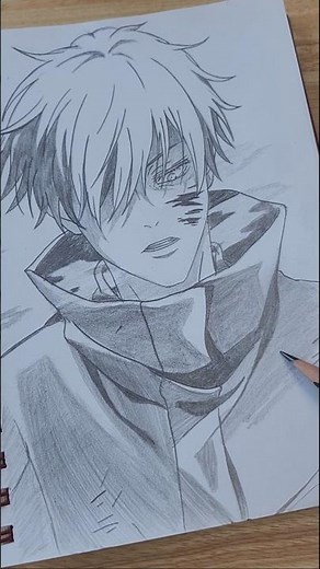 How to draw gojo satoru #drawing #고죠사토루 #그림그리기 #anime #주술회전 #jujutsukaisen #呪術廻戦 #shorts