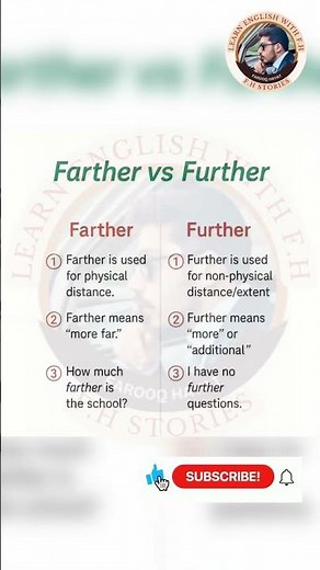 Farther vs Further 🔥 | Difference in English with Easy Examples