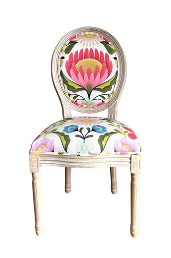Ready to Ship | Folk Art Floral Upholstery | Sustainable One-of-a-kind Accent Chair - Etsy
