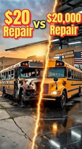 $20 vs $20,000 Bus Repair 🔥 Cheap vs Expensive Repair in USA #carsrepairusa #luxurycars