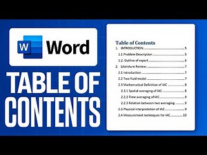 How to Make a Table of Contents in Word (2026) Automatic!!