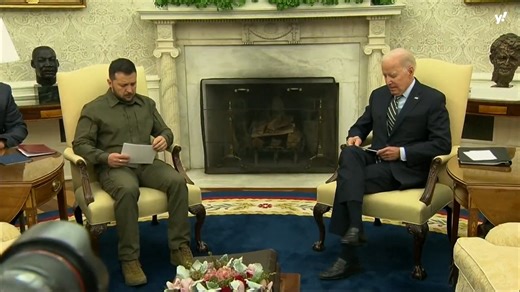 2.3K views · 131 reactions | President Biden welcomed Ukrainian President Volodymyr Zelensky to the White House on Thursday and offered continued support for the country’s war against Russia’s invasion. | Yahoo News | Facebook