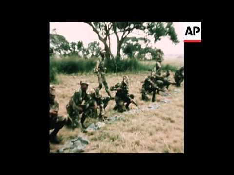 SYND 18 2 77 BLACK RHODESIAN TROOPS IN TRAINING