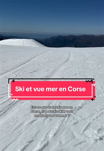 En Corse, tu peux skier tout en regardant la mer 😱🎿❄️🌊 Tu connais la station du val d’Ese ? C’est la plus grosse station de ski en corse et surtout celle avec la plus belle vue mer 😍 ##ski##vuemer##station##corse##ese