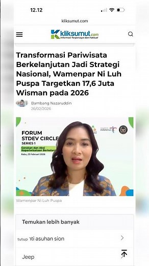 Transformasi Pariwisata Berkelanjutan Jadi Strategi Nasional