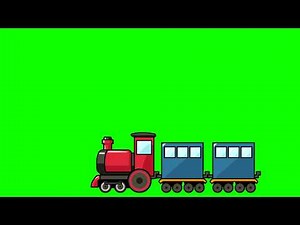 Free cartoon train - Green Screen