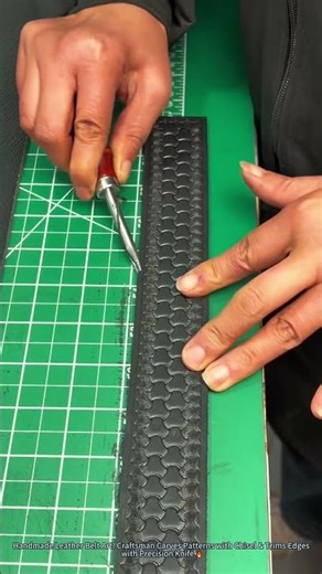 Handmade Leather Belt Art! Craftsman Carves Patterns with Chisel & Trims Edges with Precision Knife