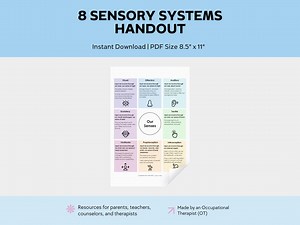 Sensory Systems Handout: Sensory Regulation, Occupational Therapy (PDF Download) - Etsy