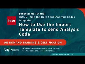 How to use Analysis Codes Template to send data from Infor Q&A to SunSystems