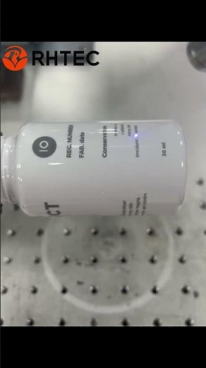 RHTEC UV Laser Engraving Machine Marking on Plastic Bottle with Rotary Device.#laserengraving