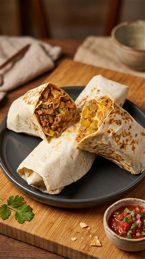 Easy Homemade Beef Burrito 🌯 #beefwrap #beefburrito