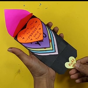 Beautiful Valentine's Day Water Fall Card for love !! #valentines #giftideas #giftforher #valentinedays #greetingscards #popupcard #waterfallcard | Deep's CRAFT