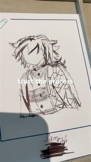 Drawing on a hotel pad note #art #viral #kny #fyp #challenge #dontflop