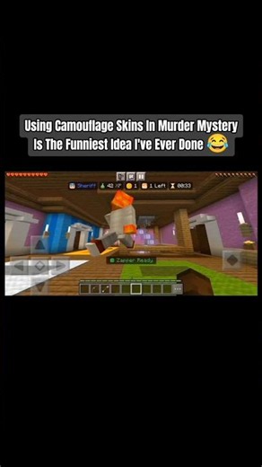 I Used Camouflage Skins PRANK In Murder Mystery! (Hive Bedrock) #minecraft #minecraftpe #mcpe
