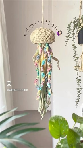 Macrame Home/Garden Jellyfish decor #shorts #jellyfish #homedecorideas