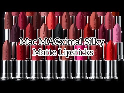 Mac M·A·CXIMAL SILKY MATTE LIPSTICKS/ VIVA GLAM hand swatches/ 25 shades