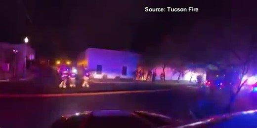Tucson Fire crews battle overnight building fire