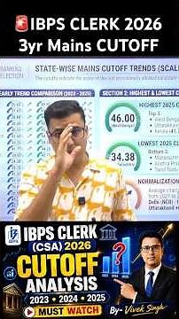 🚨 IBPS Clerk (CSA) 2026 Notification | Last 3 Year Cut Off Analysis | Exam Date | Mains cutoff
