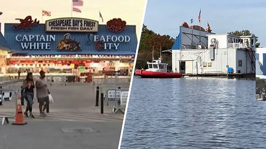 Captain White's Fish Market Barge Leaves the Wharf
