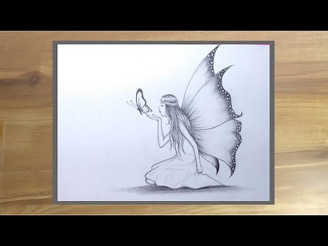 Pencil Sketch Drawing A Beautiful Fairy Picture Step By Step Easy