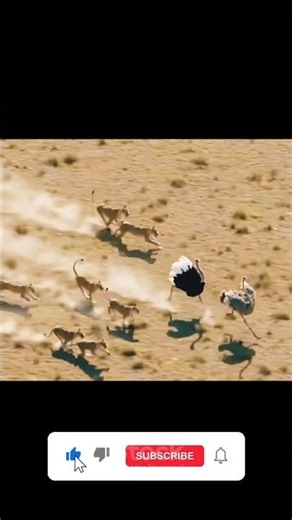 Lion vs Ostrich: The Ultimate Survival Chase in the Wild! 🦁🏃‍♂️🐦