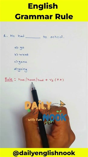 HAS HAVE HAD Always Need This Form #englishtips #basicgrammar