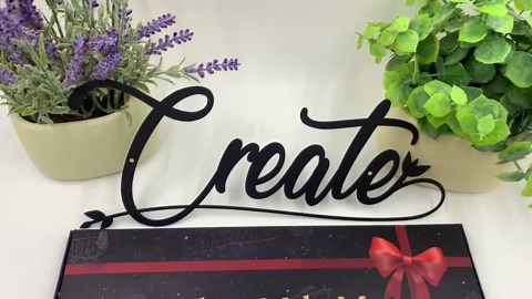 Create Metal Signs, Wall Art Decor 12" x 5", Word Create Sign, Ideal Gifts for Birthdays and Graduations