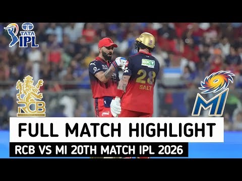 RCB vs MI IPL 20th match highlight 2026||MI vs RCB full match highlight ipl 2026||RCB vs MI#cricket