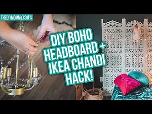 DIY Vintage Screen Headboard + Ikea Chandelier Hack!