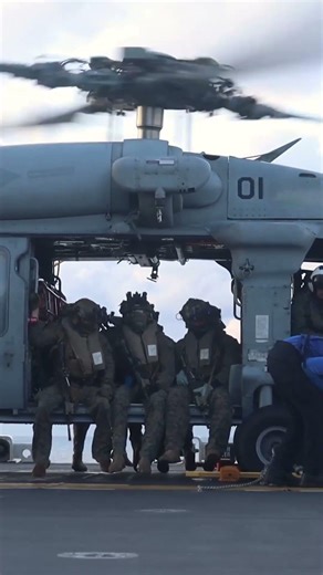 navy ship raid, helicopter ready