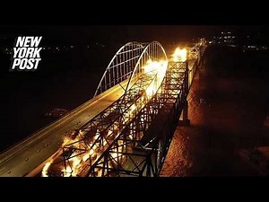 Illinois bridge erupts in flames in stunning nighttime demolition