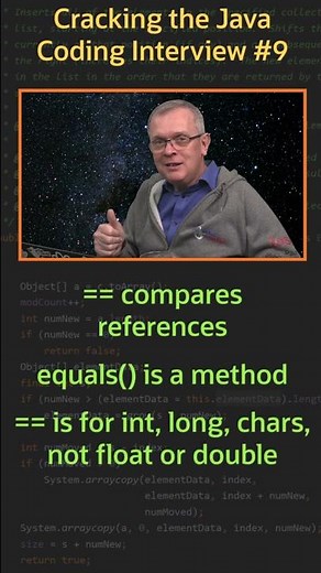 What is the difference between == and equals()? - Cracking the Java Coding Interview