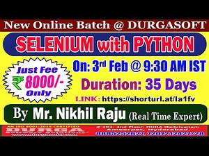 SELENIUM with PYTHON Online Training @ DURGASOFT