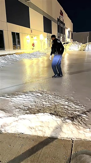 Caught in the Act: Police Officer Trains Amidst Ice