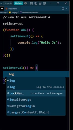 setTimeout and setInterval in JS #shorts #js #programming