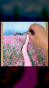 378K views · 2.9K reactions | Art Ideas for Beginners / Painting a Pink Field | Art Video | Facebook