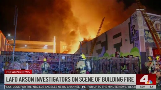LAFD on Instagram: "Flower IC: Firefighters continue to address hard to reach hotspots at this Greater Alarm structure fire in Downtown Los Angeles. The fire was reported at 1:43AM and ultimately involved three commercial buildings. This remains an active scene and LAFD PIO Captain Cody Weireter is on scene updating @nbcla .... #lafd #firefighter #structurefire #dtla #greateralarm"