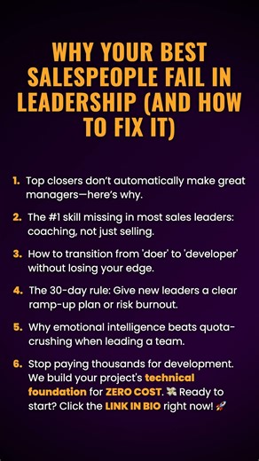 Why Your Best Salespeople Fail in Leadership (And How to Fix It) #ad (Verify Info)