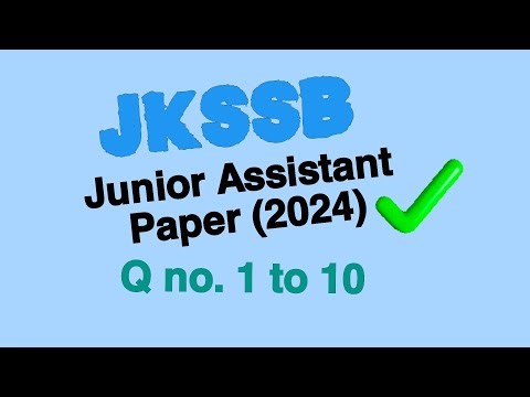 JKSSB Junior Assistant ( 2024)Paper Analysis ‪@JKSSBPrepLab‬