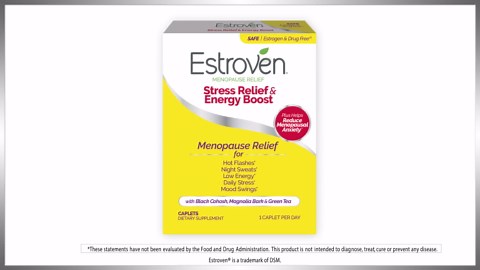 Estroven Menopause Relief Stress Relief & Energy Boost Daily Supplement, Support for Menopausal Anxiety, Low Energy, & Mood Swings, 28 Count