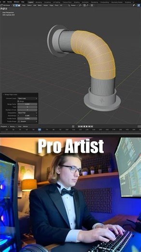 Noob vs Pro Artist… but it gets INSANE at the end 😳🎨 #blender3d #blendertutorial #blender