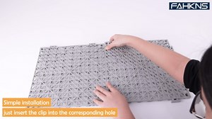 FAHKNS 12 PCS Interlocking Drainage Mat, 12“x12” Drainage Tiles Interlocking, PVC Non-Slip Splicing Interlocking Floor Tiles for Bathroom, Kitchen, Swimming Pool, Garden, Black