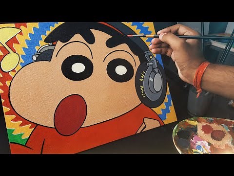 Shinchan Drawing on canvas, Acrylic Painting