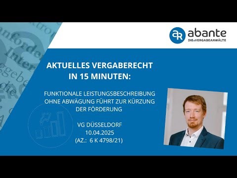 Funktionale Leistungsbeschreibung ohne Abwägung führt zur Kürzung der Förderung