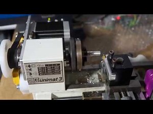 Emco Unimat 3 CNC Conversion threading 3/8 by 24 thread first test on aluminum