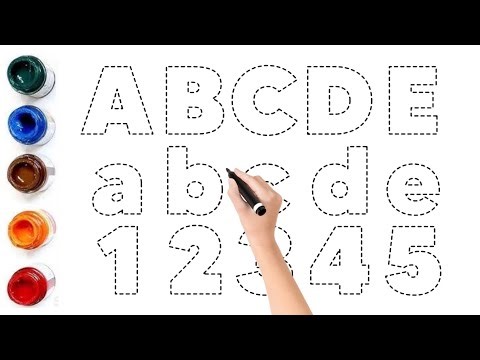 Alphabet Capital & Small Letters ABCDE & 12345 For Kids / Easy Drawing & Painting Tutorial for Kids