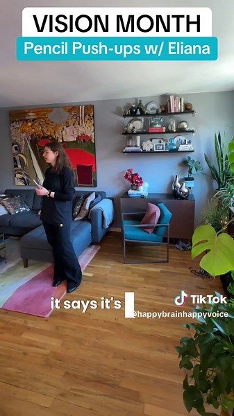 VISION MONTH: Pencil Push-ups with Eliana #happybrainhappyvoice #singingtips #appliedneurology #brainbased #neuronaut