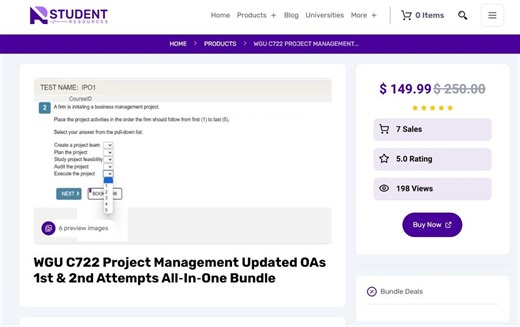 WGU C722 Project Management Updated Oas 1st & 2nd Attempts All‑in‑one Bundle - Etsy