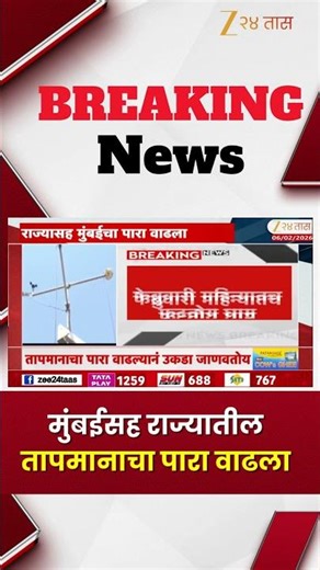 Maharashtra Heat Hike | मुंबईसह राज्यातील तापमानाचा पारा वाढला; मुंबईत पारा 35.1 अंशावर | Zee24Taas